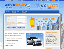 Tablet Screenshot of claphamtaxi.co.uk